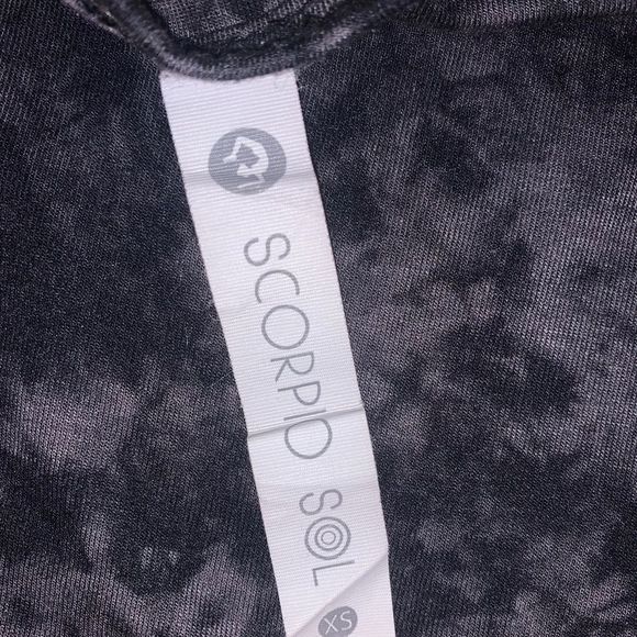 Black & Grey Tie Dye Crop Top- Scorpio Sol - Picture 5 of 5